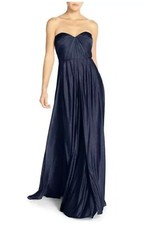 Jenny Yoo Demi Convertible Strapless Pleat Jersey Gown, Midnight Sapphire, 2