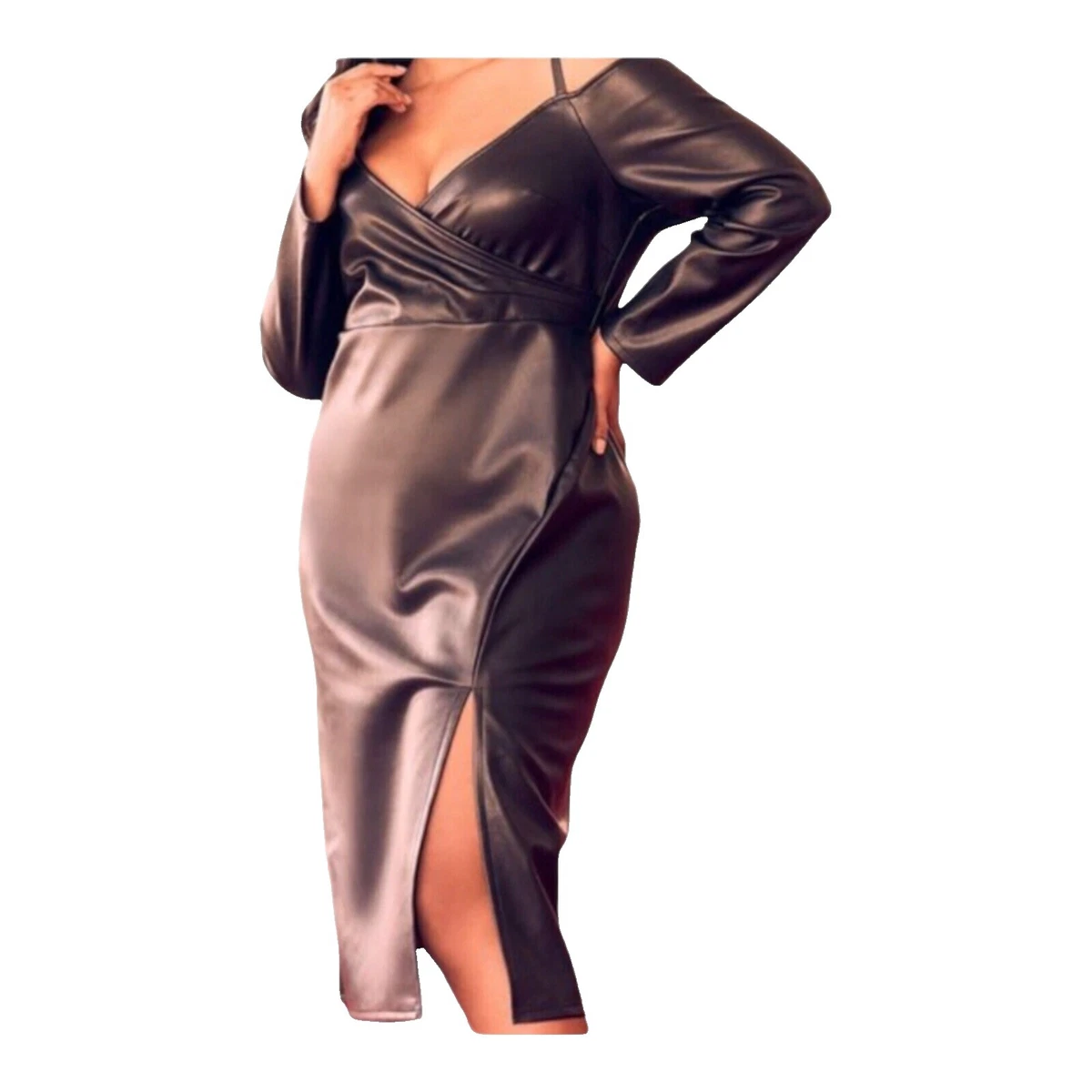 Faux Leather Plus Size Dresses for Women for sale | eBay