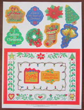 Current Large Scrapbook Sticker Sheet Christmas Memories Stocking, Wreath