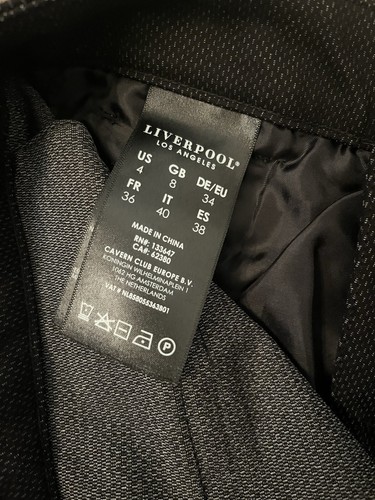 Liverpool Kelsey Super Stretch Trousers Black Gray Ponte 4 Knit Flat Front Pants - Picture 8 of 10