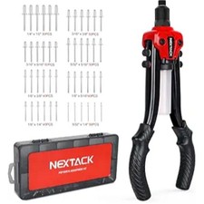 Rivet Gun   350 Rivets Kit, Heavy Duty Two-Handed 1/4  Pop Rivet Gun Set - 5 N