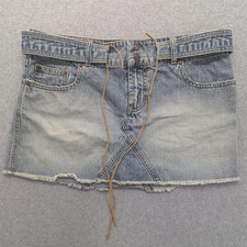 Abercrombie Fitch Skirt Womens 8 Blue Denim Low Rise Raw Hem Mini Cutoff