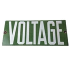 Vintage Voltage Warning Sign - Porcelain High Caution Label Gas Pump Sign