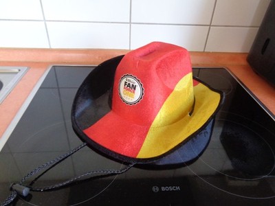 Bitburger Cowboyhüte Deutschland Schwarz Rot Gold neu stabil Hut Fanhut