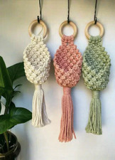 3 Pack Macrame Wall Hanging Planter Holder, Handmade Cotton Plant Hanger