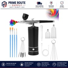 Portable Airbrush System with USB Charging and Multiple Capacity Cups in Black