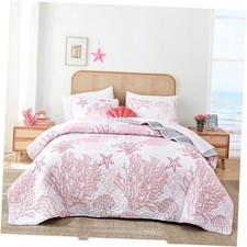 Coastal Quilts Bedding Set Size - Pink Summer Nautical Bedding King Pink Coral