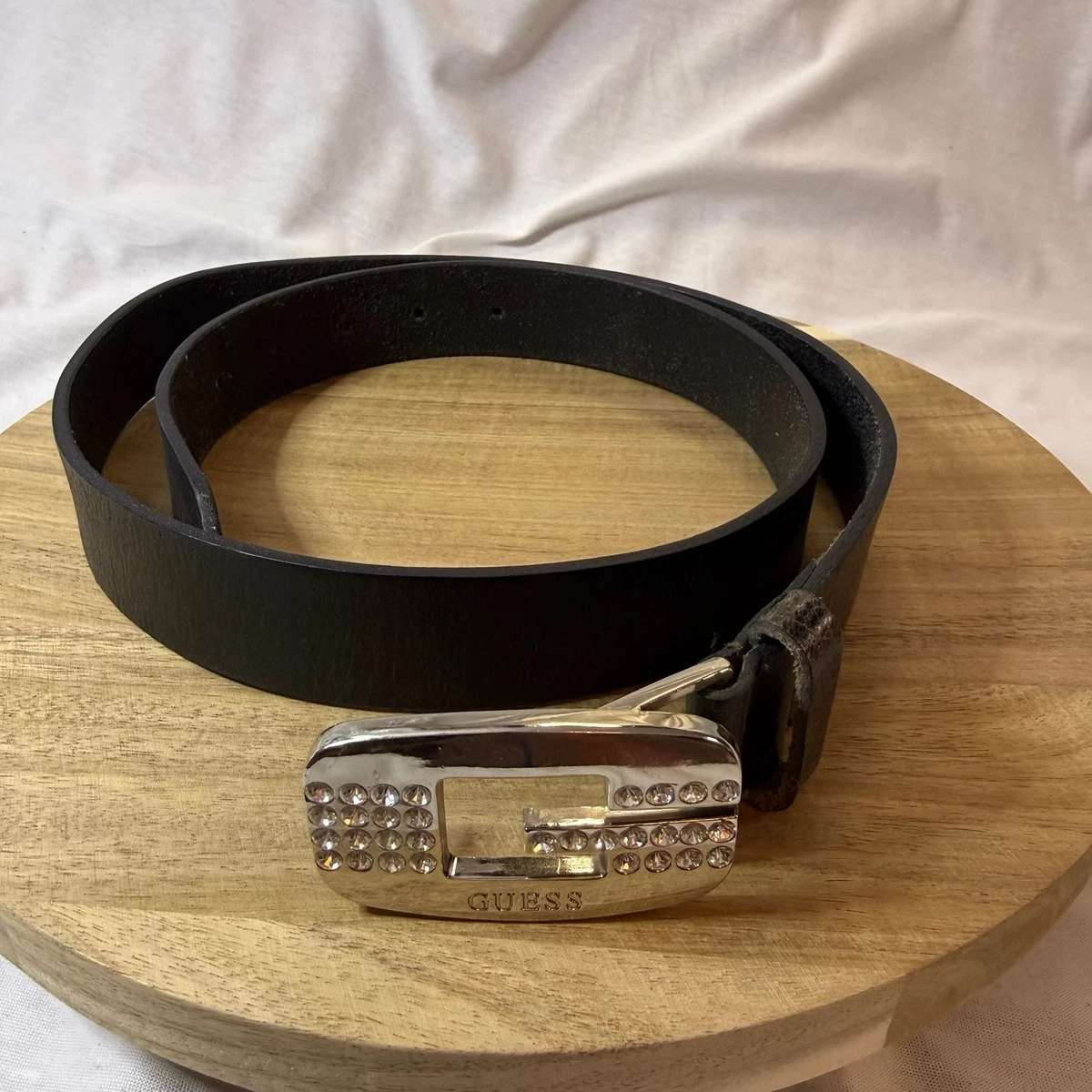 GUESS Belt Womens Large Black Solid Studded Rhinestone Western Y2K Glam GUESS Rhinestone Solid Belts for Women for sale | eBay main image 3