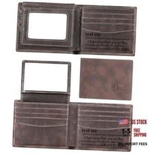 Personalized Leather Wallet for Men, Engraved Genuine Leather Best Dad Ever