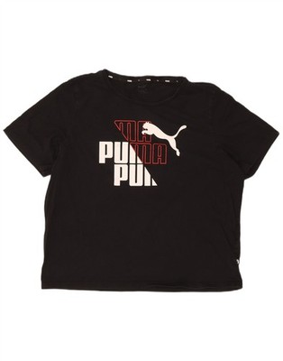 PUMA Mens Graphic T-Shirt Top 2XL Black CM16