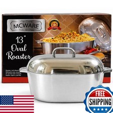 13 Inch Aluminum Oval Roaster - McWare by Cajun Classic