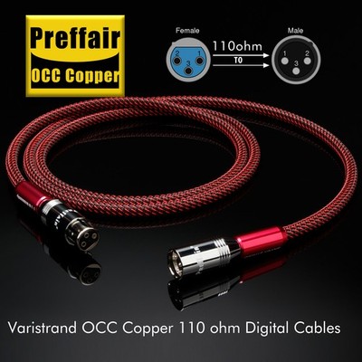 Preffair 2Core Twisted Varistrand OCC Copper XLR AES/EBU 110 ohm Coaxial Cable