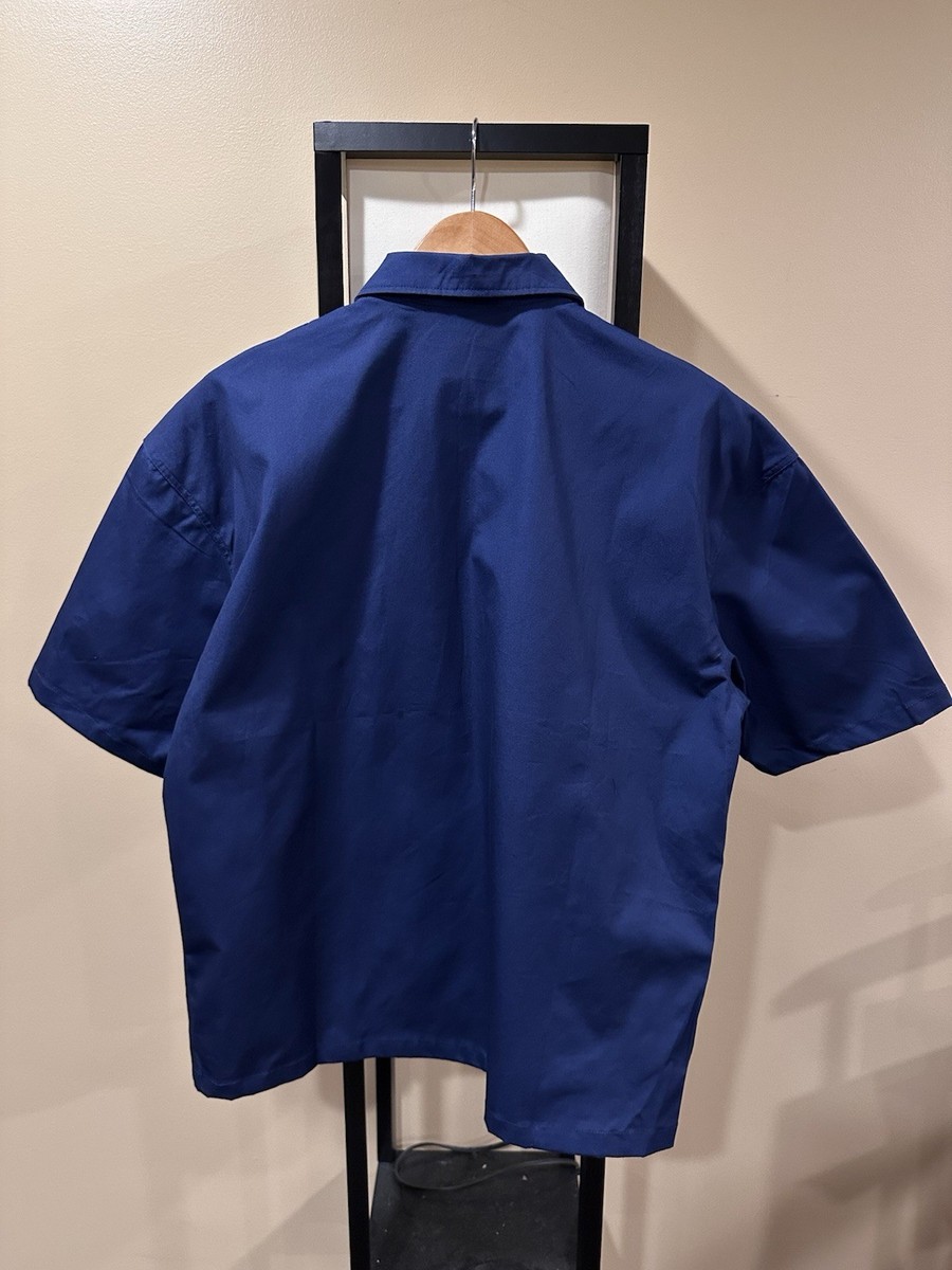 Prada 2025 Poplin Archive Logo Zip Navy Blue Technical Shirt | eBay