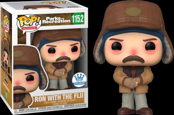 Funko 1152 Ron Con Gripe Parks Rec Nick Offerman Exclusivo Nuevo Desgaste Menor En Estante