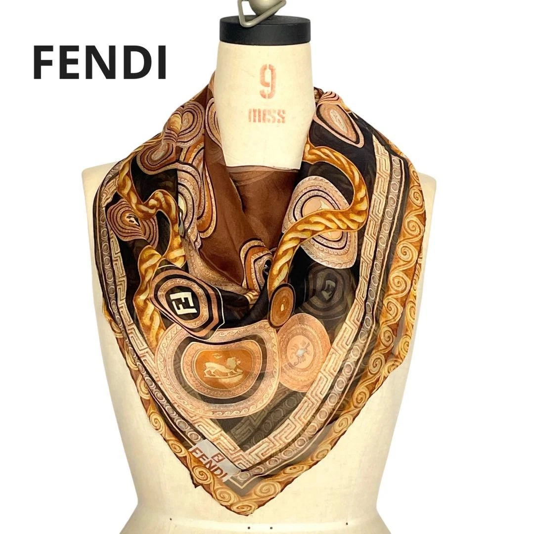 Fendi Silk Scarves & Wraps Brown for Women for sale | eBay display picture 1