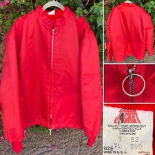 Vintage The Great Lakes Jacket Red Nylon Racing Car Automotive Style Size XL