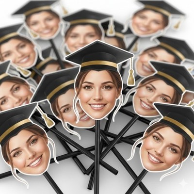 Personalisierte individuelle Gesichtsstrohhalme für Abschlussfeier - Spaß für Partys, Strohhalme & Befestigungen