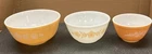 3 Vintage Pyrex Butterfly Gold Mixing Bowls 401 402 403