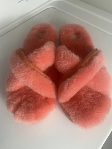 Ciabatte infradito donna UGG Abela Fluffy slides sherpa taglia 10 NUOVE
