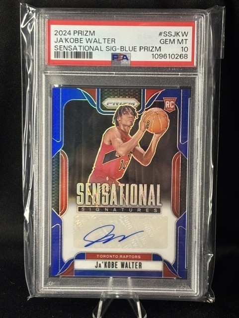 2024 Panini Prizm Sensational Sig Ja'Kobe Walter Blue Prizm 20/49 RC Auto PSA 10