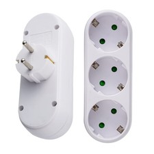 2 Stück Dreifachstecker Mehrfachstecker Triple Stecker 3-fach Multi Horizontal