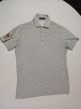 G/Fore Polo Shirt Mens Medium Gray Flower Abstract Golf Performance Stretch