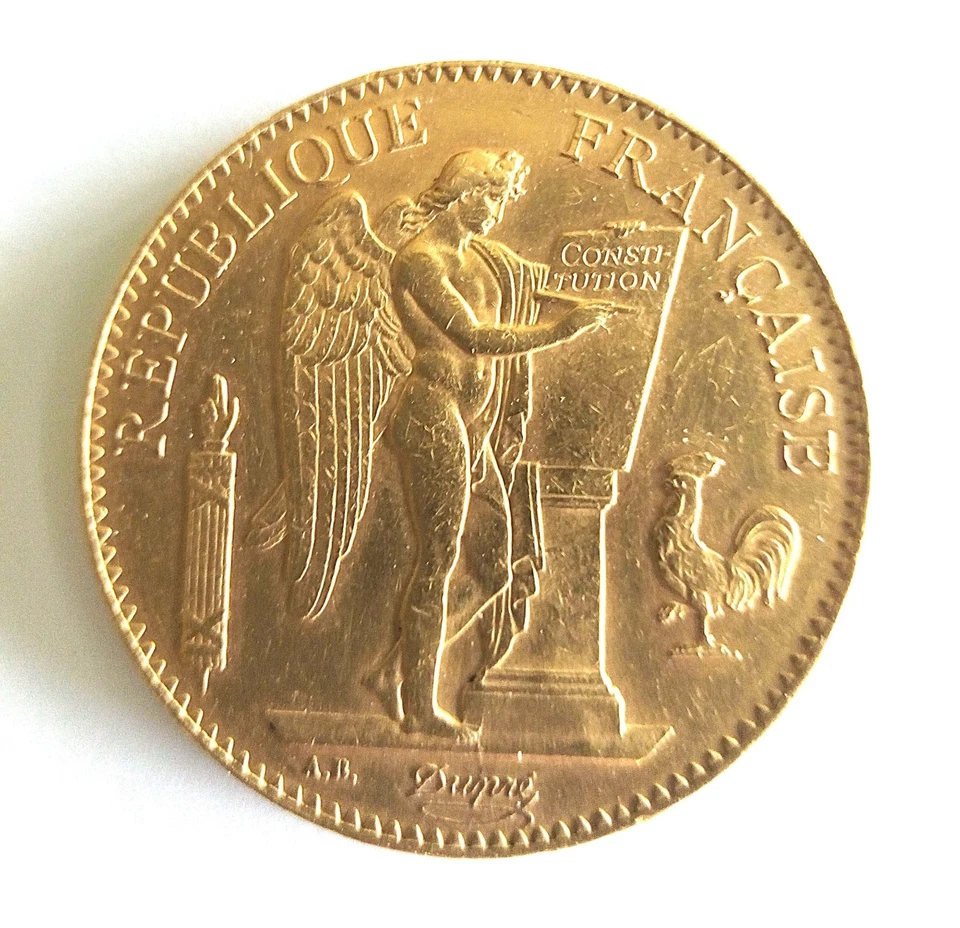 100 francs Génie 1886 A tranche Dieu Protège la France SUP 58 - Photo 2/3