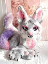 Fursuit Long Fur Husky Fox Mascot Head Party Halloween Fur Cosplay-Promotion