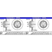 2X Ate 300,0Mm Bremsscheiben Hinten Passend FüR Bmw 5 | 24.0120-0181.1