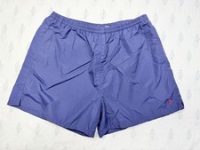 90s Polo Ralph Lauren Mens L Nylon Swim Trunks Shorts Lined Elastic Vintage Navy