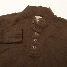 Vintage US Army Military Knit John Ownbey Sweater Mens Large Brown Wool Henley