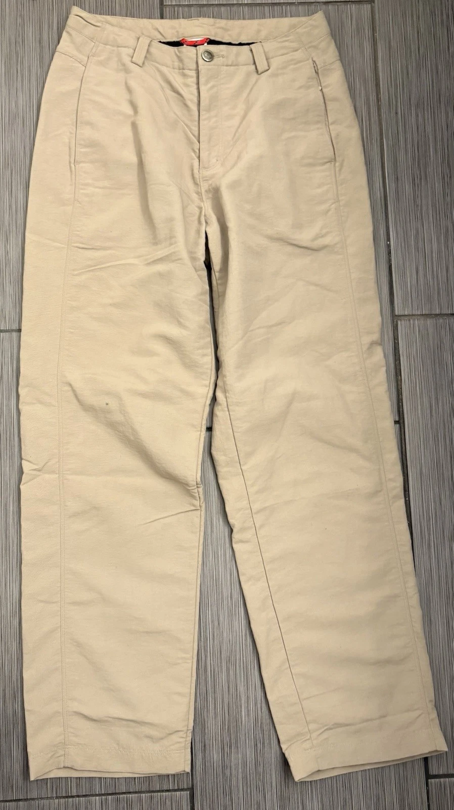North Face Women’s Fleece Lined Nylon Pants Size 8 Beige Outdoor Ski Softshell