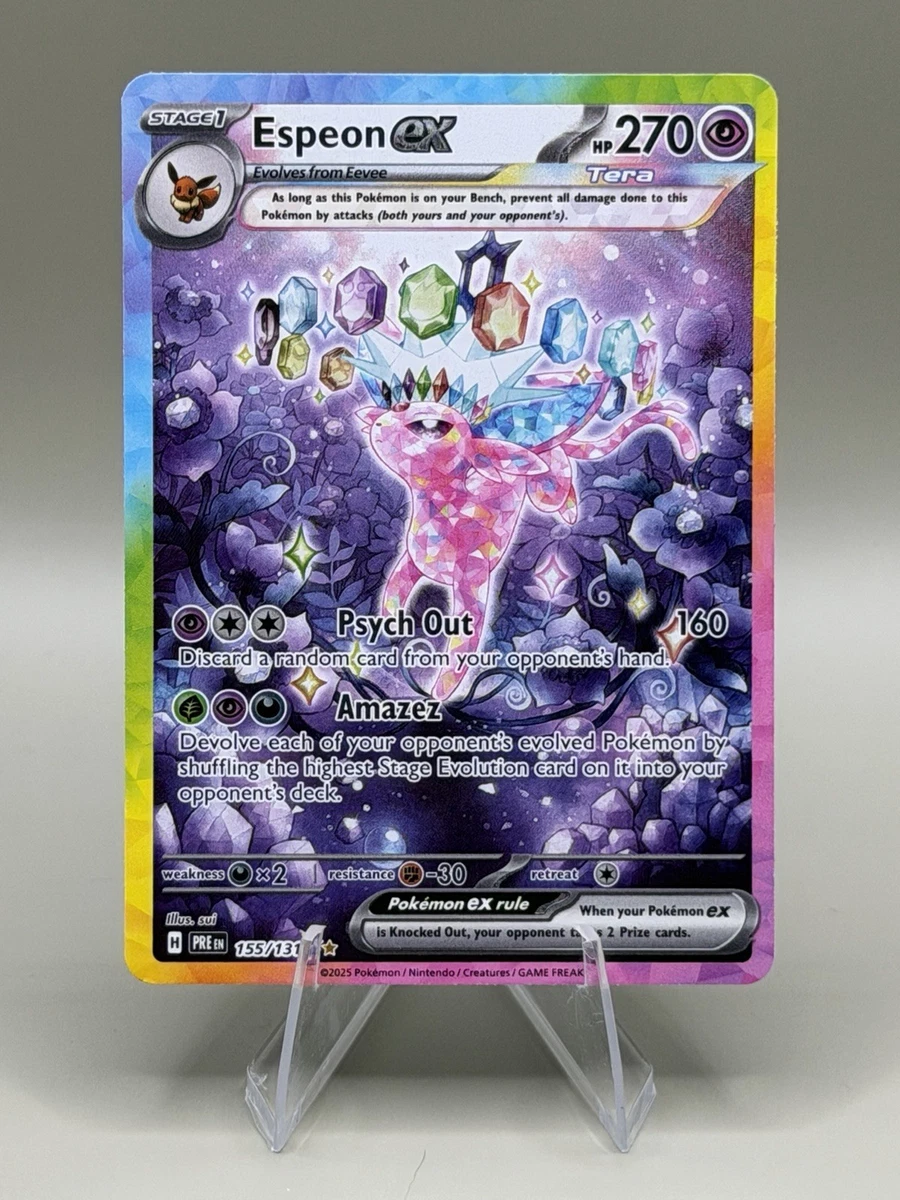espeon ex pokemon card value Prismatic Evolutions Special Illustration Rare #155 PSA 8 Psychic Rarity Espeon ex 2015 Japanese XY: