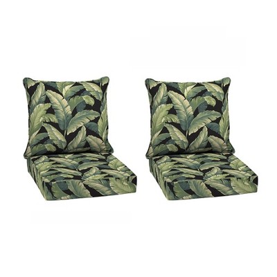 Outdoor Deep Seat Cushion Set 2 Pack 24x24 Weather Proof Onyx Cebu Arden