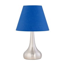 Image of Modern Touch Control Table Lamp Bedside Light with Fabric Shade