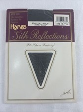 Hanes Silk Reflections Barely Black Control Top Pantyhose Reinforced Toe Size EF