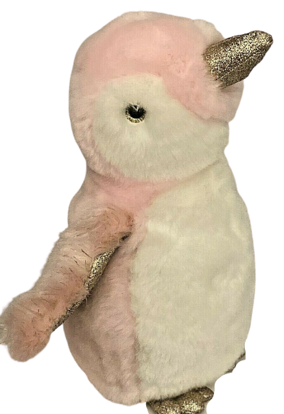 FAO Schwarz Sparklers Toy Glitter Plush Penguin Pink for sale