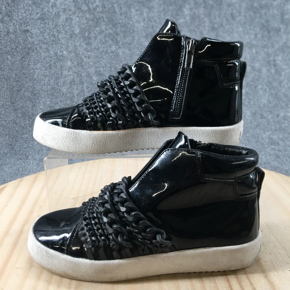 Kendall + Kylie Zapatos Mujer 7.5 M Duke Cadena Embellecida Tenis Cuero Negro Foto 2 de 4