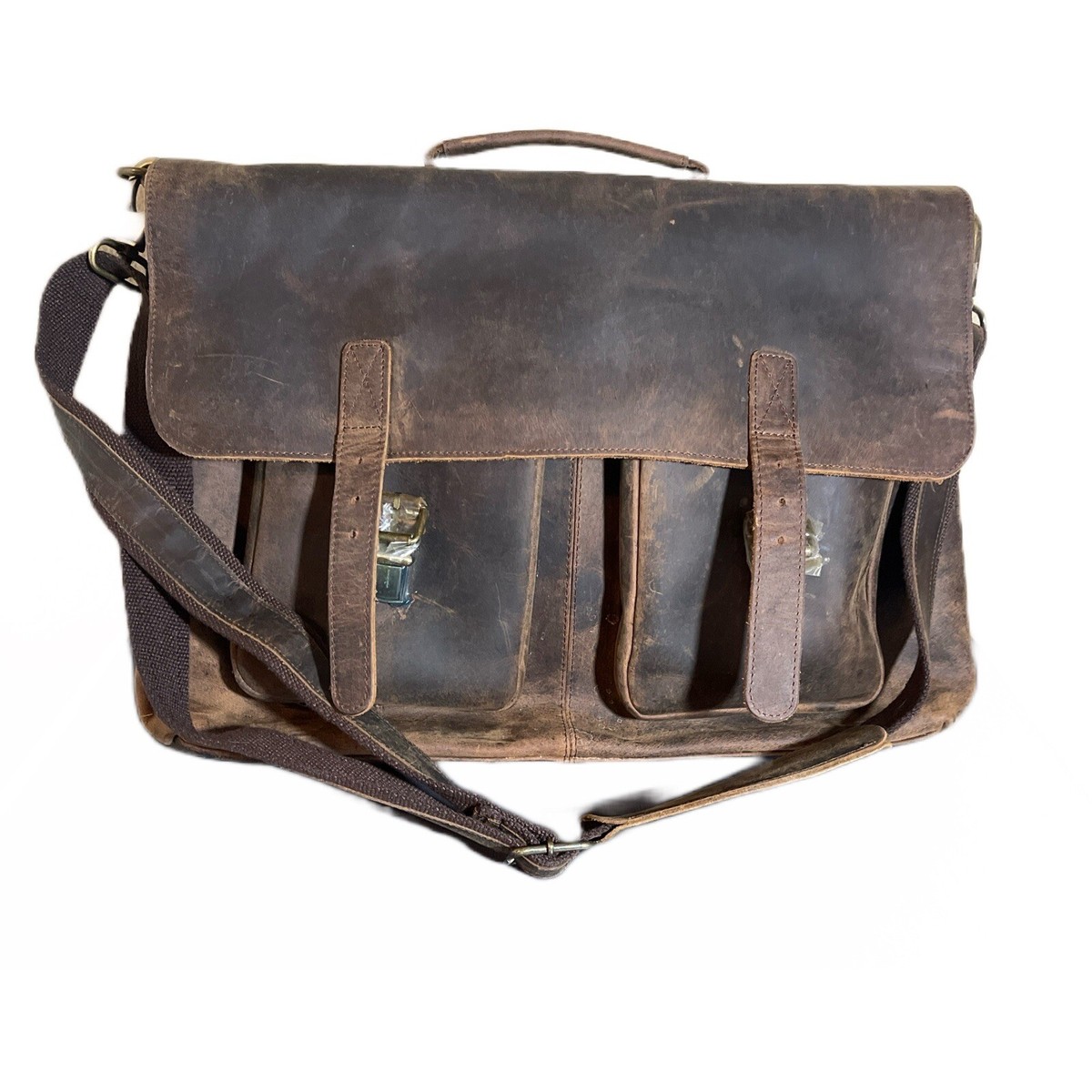 KomaLC 19 Inch Leather briefcase Laptop Messenger Bags for Men