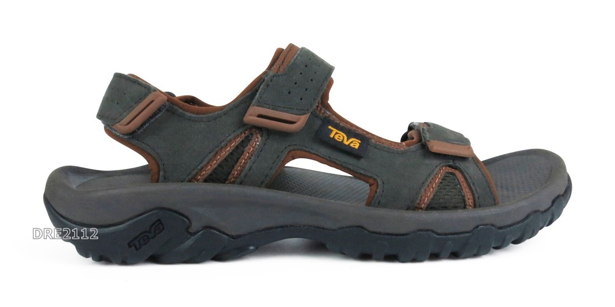 Teva Thong Sandals Flip Flops Mens Sz 12 Katavi 2 Black Waterproof Leather Teva Men main image 2
