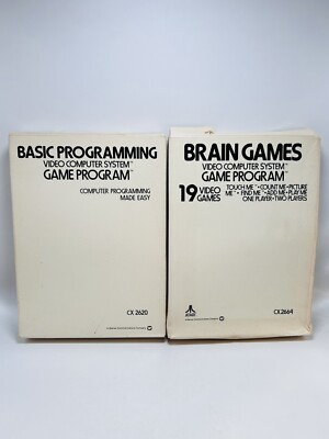 Basic Programming (Atari 2600) + Brain Games BOTH CIB TESTED GREAT CONDITION