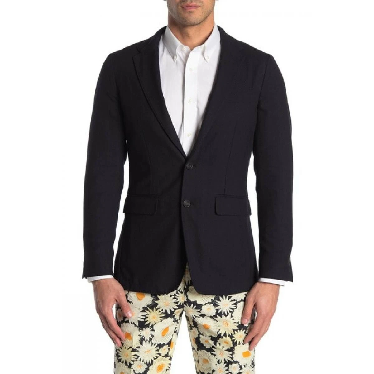 Giacca con risvolto Burberry Soho Navy Chevron due bottoni tacca 38R (48R euro)..VENDITA AL DETTAGLIO