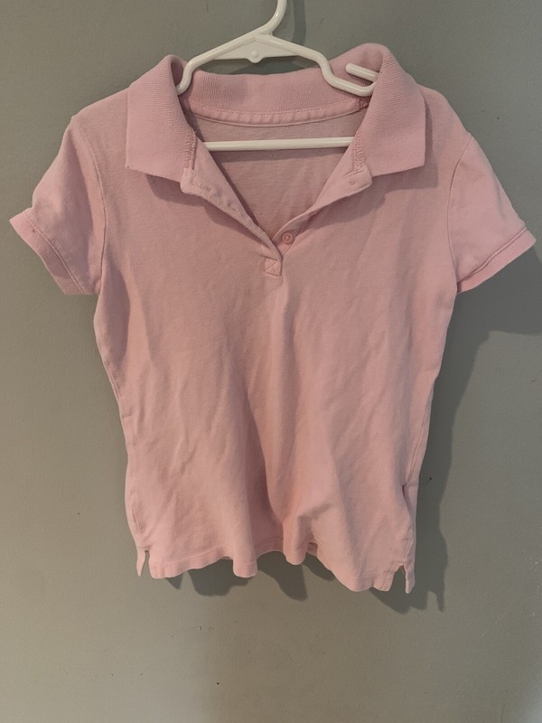 Old Navy Girls Pink Collared Polo Shirt Uniform Size M 8