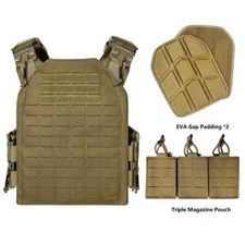 1000D Nylon  Modular tactical vest with EVA gap padding and Triple mag Pouch