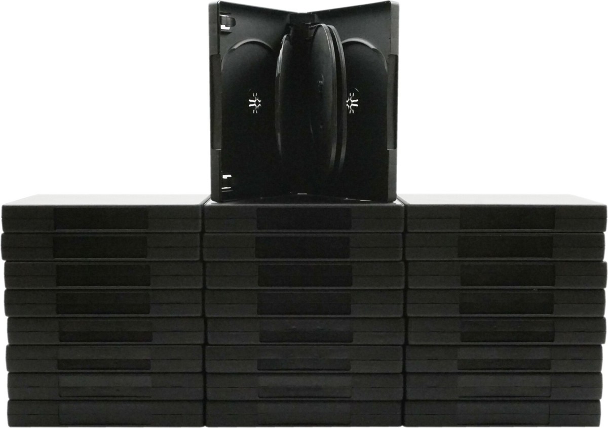25) 7 Disc Capacity Black DVD Boxes Cases Multi Replacements 27mm