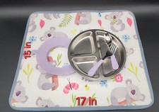 Stainless Suction Plate for Toddlers  Koala Drying Absorbent Mat 17"x15"  Set
