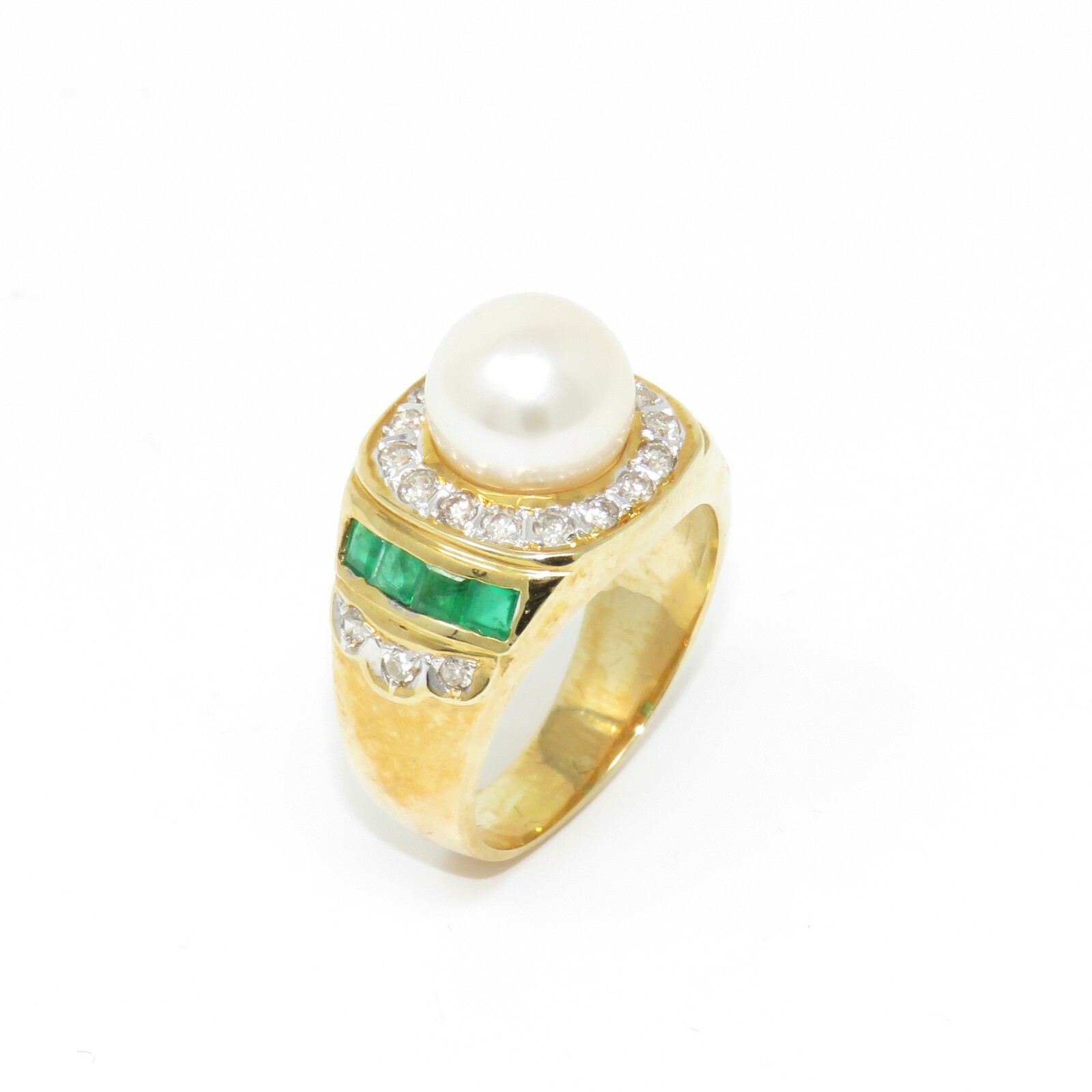 NYJEWEL 14K Yellow Gold Natural Emerald Diamond P… - image 2