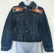 Polo Ralph Lauren Little Girls Patchwork Blue Denim Trucker Jacket Size 5 NWT