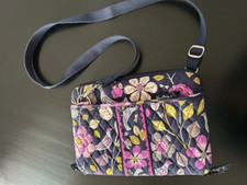 Custodia iPad tablet rigida Vera Bradley usignolo floreale borsa a tracolla