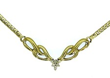Stunning Diamond Cluster 9ct Yellow Gold 18" Necklace